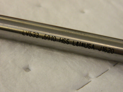 Chucking Reamer: 0.591 Dia, Straight Fl HSS 533.5910