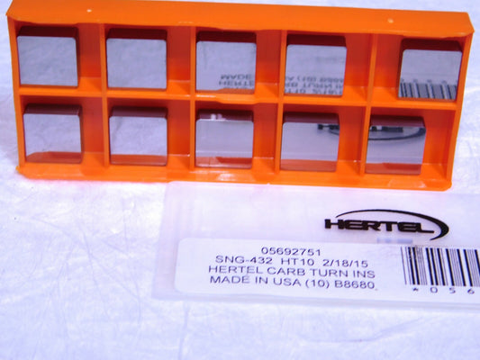 Hertel Carbide Turning Inserts SNG432 Grade-HT10  05692751 box of 10