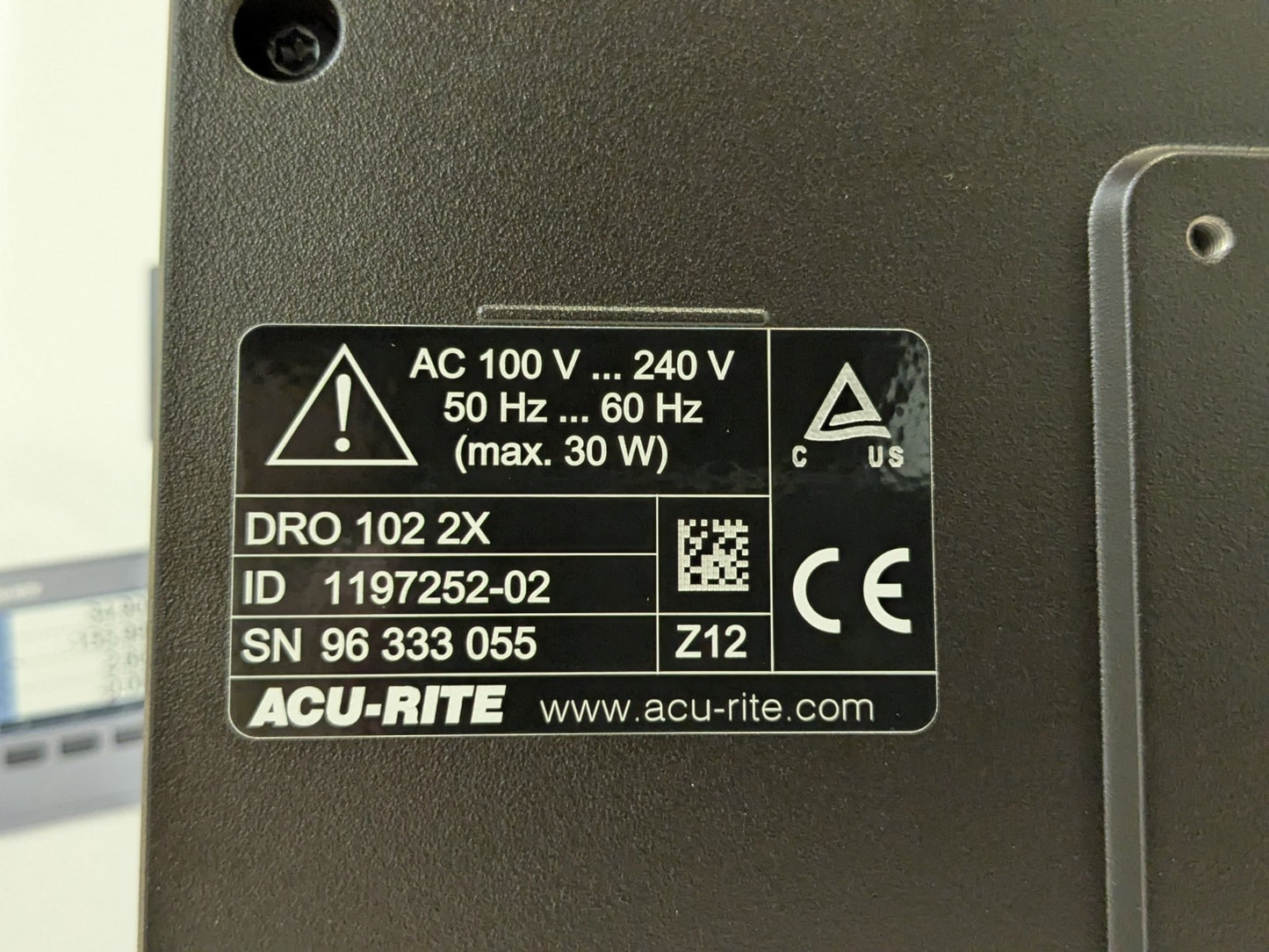 AcuRite Digital Readout DRO System 2-Axis 12" x 40" Travel 5 Micron Re