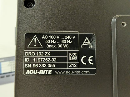 AcuRite Digital Readout DRO System 2-Axis 12" x 40" Travel 5 Micron Re