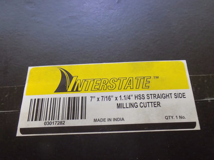 Interstate Side Milling Cutter 7"x 7/16" x 1-1/4" HSS 22 Straight