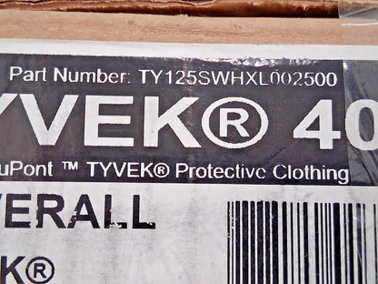 Dupont Particle Protection Disposable Coveralls 25PK Size XL TY125SWHXL002500