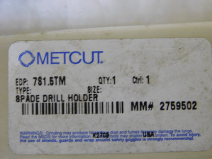 Metcut 3MT Taper Shank Spade Holder 0.859 - .960 Diameter 10.68 OAL 7S1.5TM