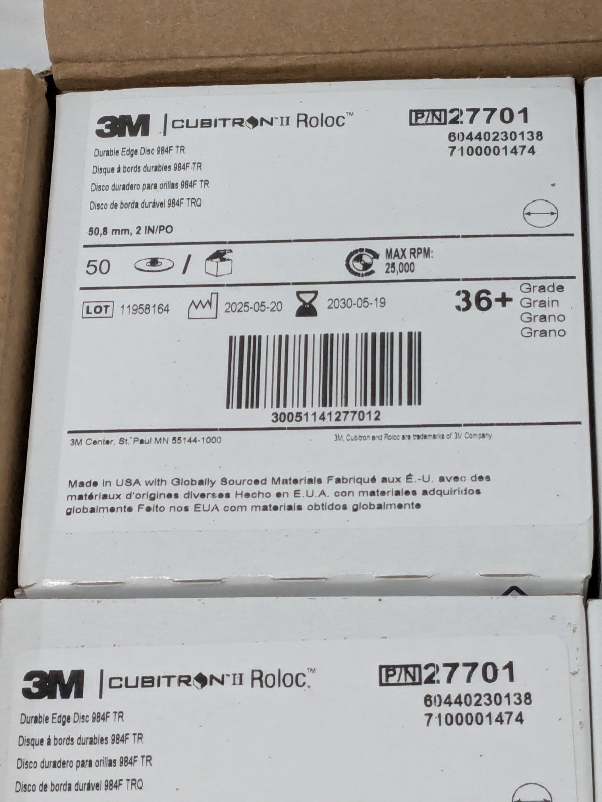 3M Quick-Change Disc: Roloc TR, 2" Dia, 36 Grit Qty 200 7100001474