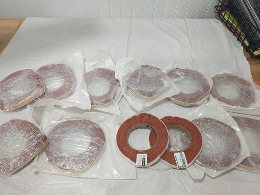 12 Rolls of: Silicone Rubber, 1/2" Wide, Red Adhesive Backing BULK-RS-S50FDA-234