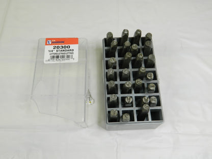 C.H. HANSON 27 Piece, 1/4 Character Steel Stamp Set DAMAGED CASE 20300