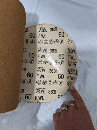 3M PSA Disc: 8" Disc Dia, 60 Grit, Aluminum Oxide 7100028467