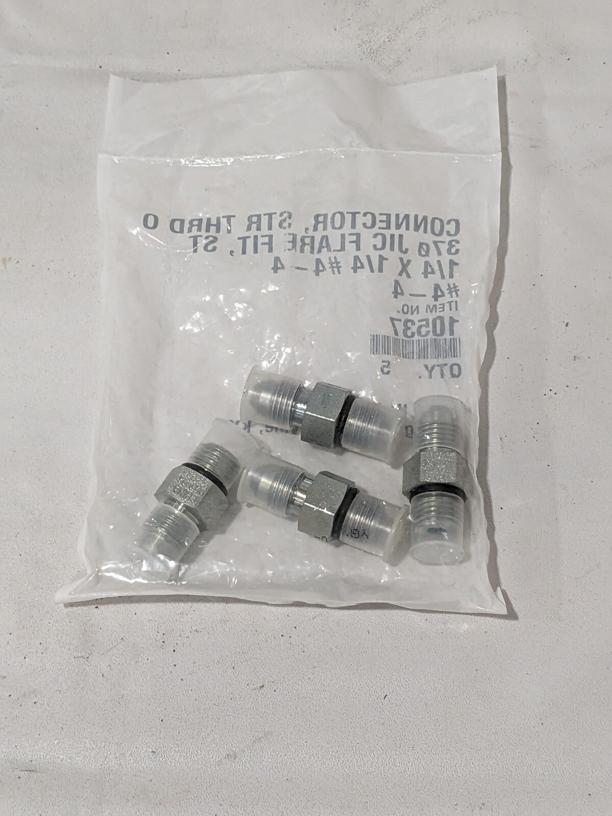 Steel Flared Tube Connector: 1/4" X 1/4" #4-4 Bag of 4 10537