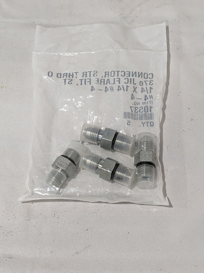 Steel Flared Tube Connector: 1/4" X 1/4" #4-4 Bag of 4 10537