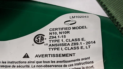 Honeywell North Zone N10 Hard Hats 4-Point Suspension Green QTY 11 N10040000