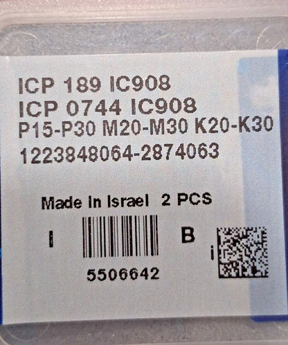 Iscar Carbide Replaceable Drill Tips ICP 0744 0.7440" Dia 18.90 mm QTY2 5506642