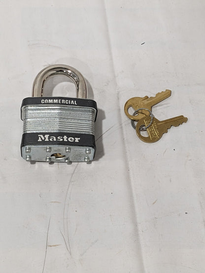 Master Lock Padlock: Laminated Steel, Keyed Different, 2" Wide Qty 2 #5
