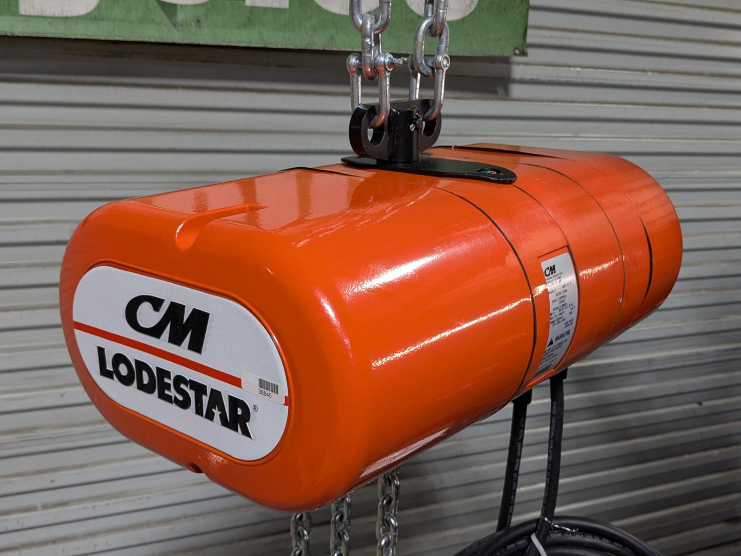 CM Lodestar Electric Chain Hoist 1 Ton Capacity 10 Ft Lift 16 FPM 110v 3522CF
