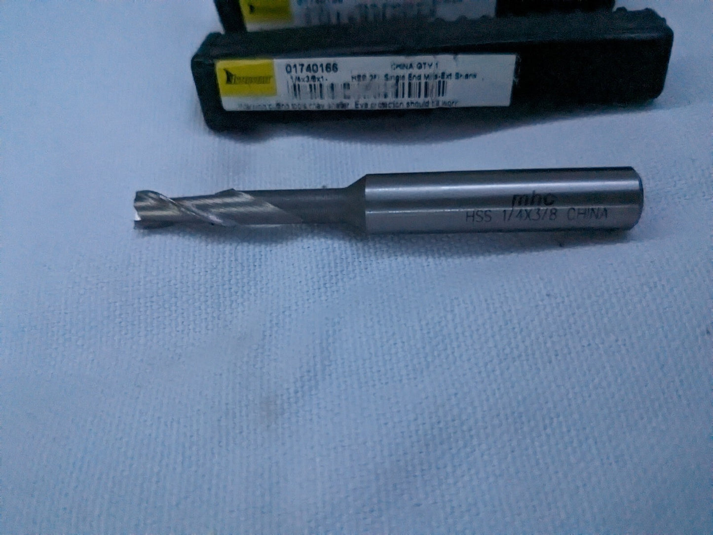 Square End Mill 4pk: 1/4" Dia, 5/8" LOC, 2 Fl HSS 720-1175