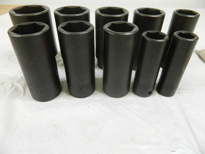 PROTO Deep Impact Socket Set: 14 Pc 3/8 to 1-1/2" Socket J74116 INCOMPLETE
