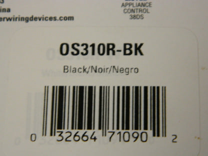 Cooper Infrared Occupancy Sensor Dual Switch 1,000 Sq Ft. Coverage OS310R-BK
