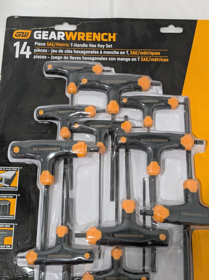 GEARWRENCH 14 Pc. SAE & Metric T-Handle Hex Key Set 83514