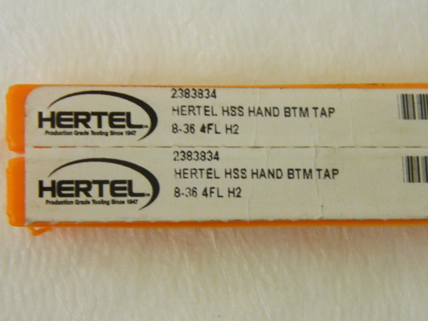 Hertel Standard Hand Taps 8"-36 H2 4FL HSS Straight Flute Qty. 12 2383834