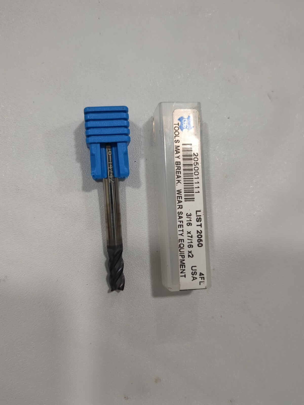 OSG Square End Mill: 3/16" Dia, 7/16" LOC, 4 Flute, Solid Carbide 205001111