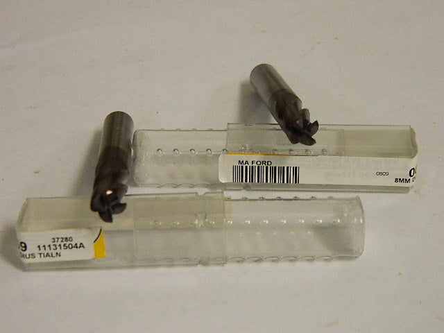 M.A. Ford 8mm x 8mm x 21mm x 64mm 4F Carb TiAlN Square End Mill QTY 2  00588869