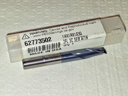 Accupro Square End Mill 1/4" Dia 1/2" LOC Qty2 62773502