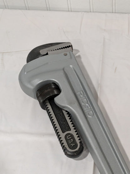 Ridgid Straight Pipe Wrench: 3" Max, 24" OAL, Aluminum 31105