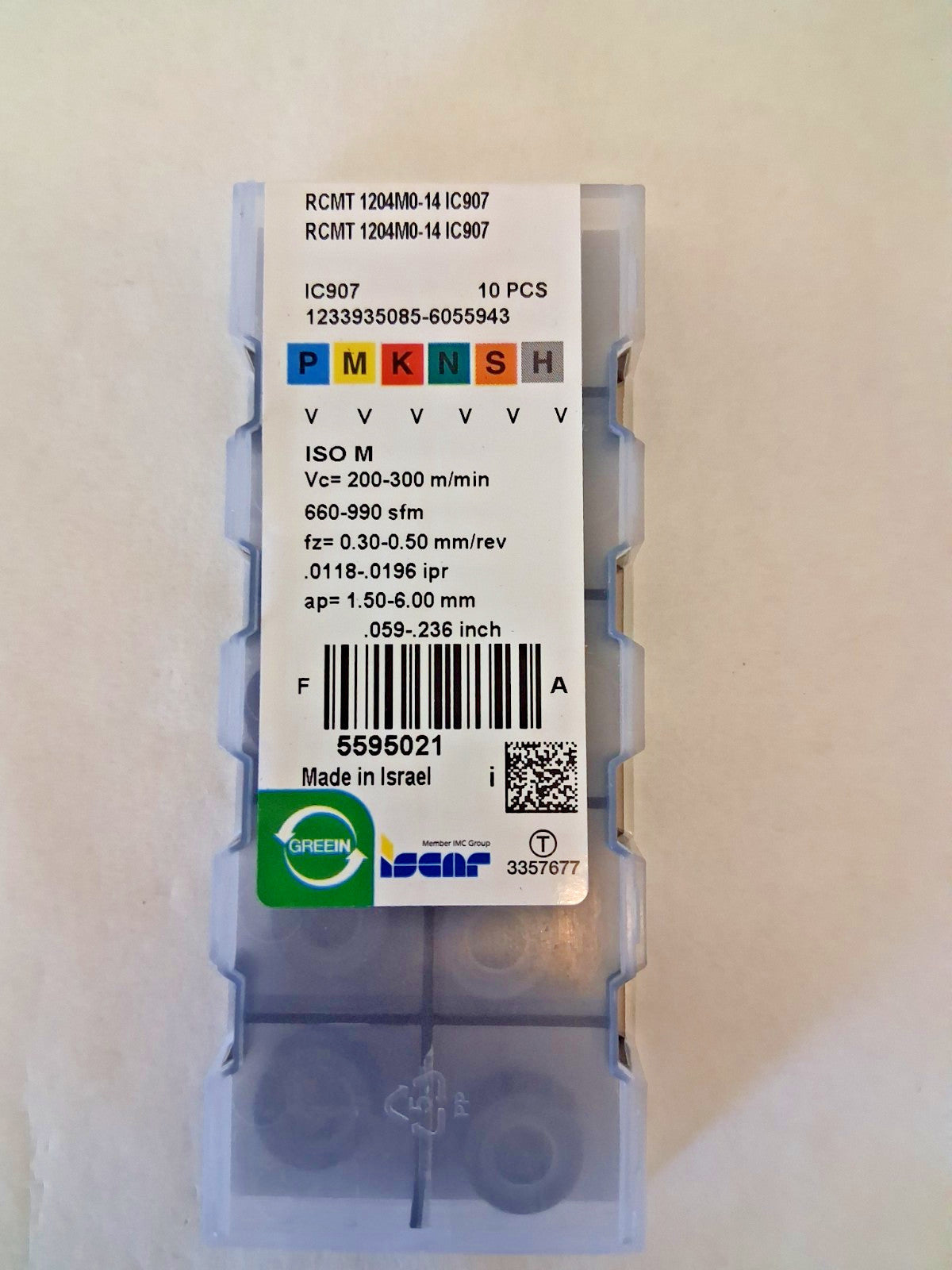 Iscar Profiling Insert RCMT 1204M0-14 IC907 Carbide 10pcs 5595021