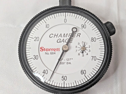 Starrett Internal Chamfer Gage 0 to 1" 90 to 127 Degree 3-Blade Plunger 684-3Z