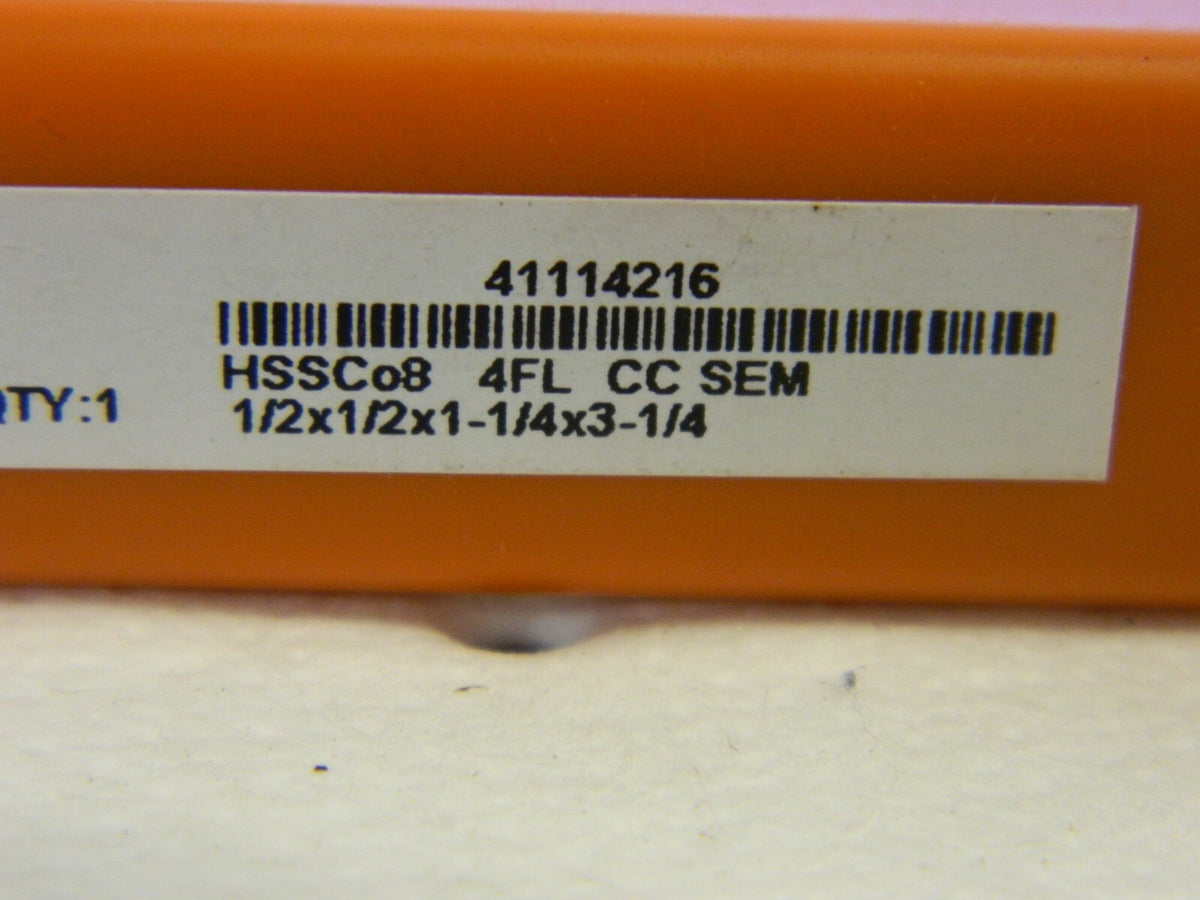 HERTEL Square End Mill qty3 : 1/2 Dia, 1-1/4 LOC, 4 Flutes, Cobalt E2039032