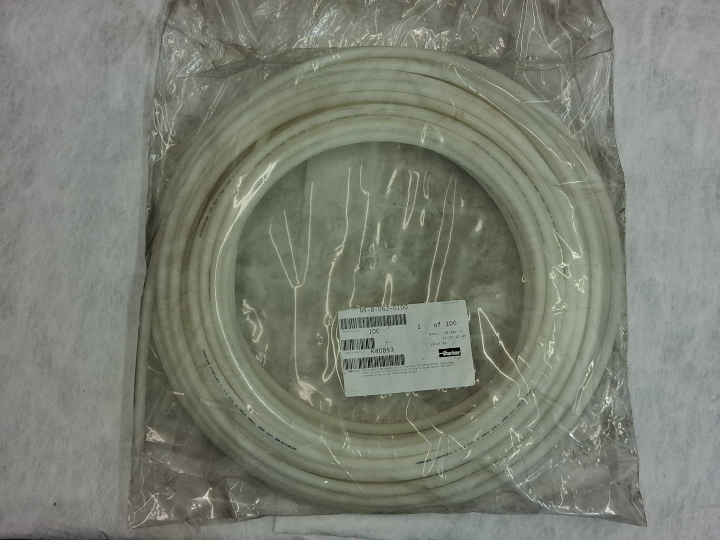 Parker Nylon Tube 3/8" ID 1/2" OD 100Ft Long NN-8-062-0100