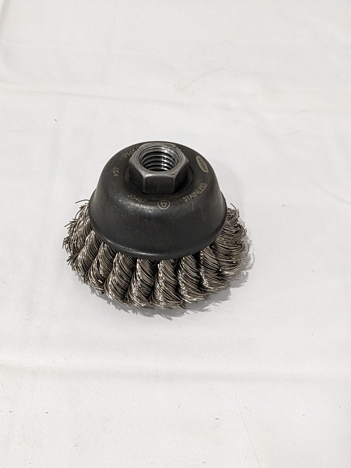 OSBORN Cup Brush 2-3/4" Dia, 0.02" Wire Dia, Stainless Steel, Knotted 0003346700