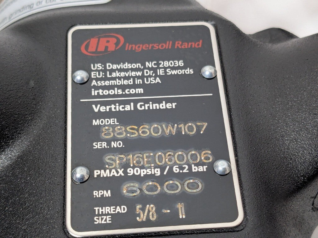 Ingersoll-Rand Heavy Duty Vertical Sander 5/8"- 11 Thread 6000RPM 88S60W107