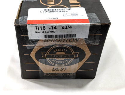 BRIGHTON SHCS  7/16"-14 3/4"  Alloy Steel Black Oxide  *100pc Box*  011311P