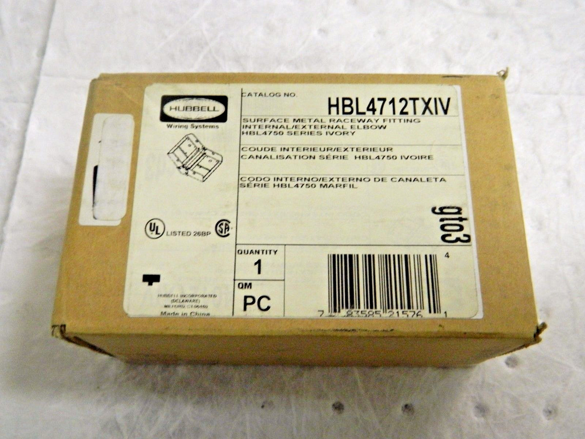 Hubbell 6.04" L x 4.59" H Wiring Device-Kellems Raceway Elbow End #HBL4712TXIV