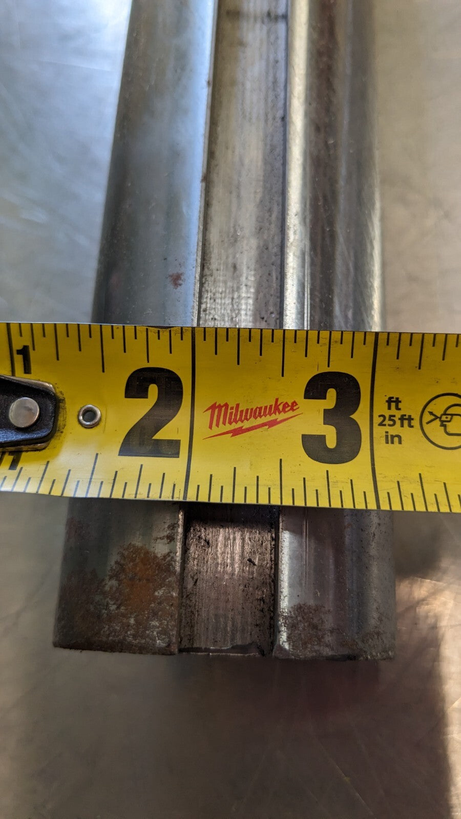 Round Linear Shafting 2.19" Dia 48" OAL Steel 1/2" Key 2.19K1045ST-3