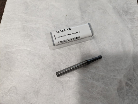 HARVEY TOOL Ball End Mill: 3/16″ Dia, 0.1500″ LOC, 2 Fl 31512-C6