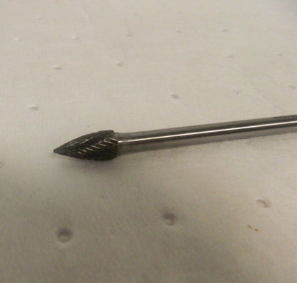 Walter 3/8" Cut Diam 1/4" Shank Diam Carbide Double Cut Taper Burr 01-V646