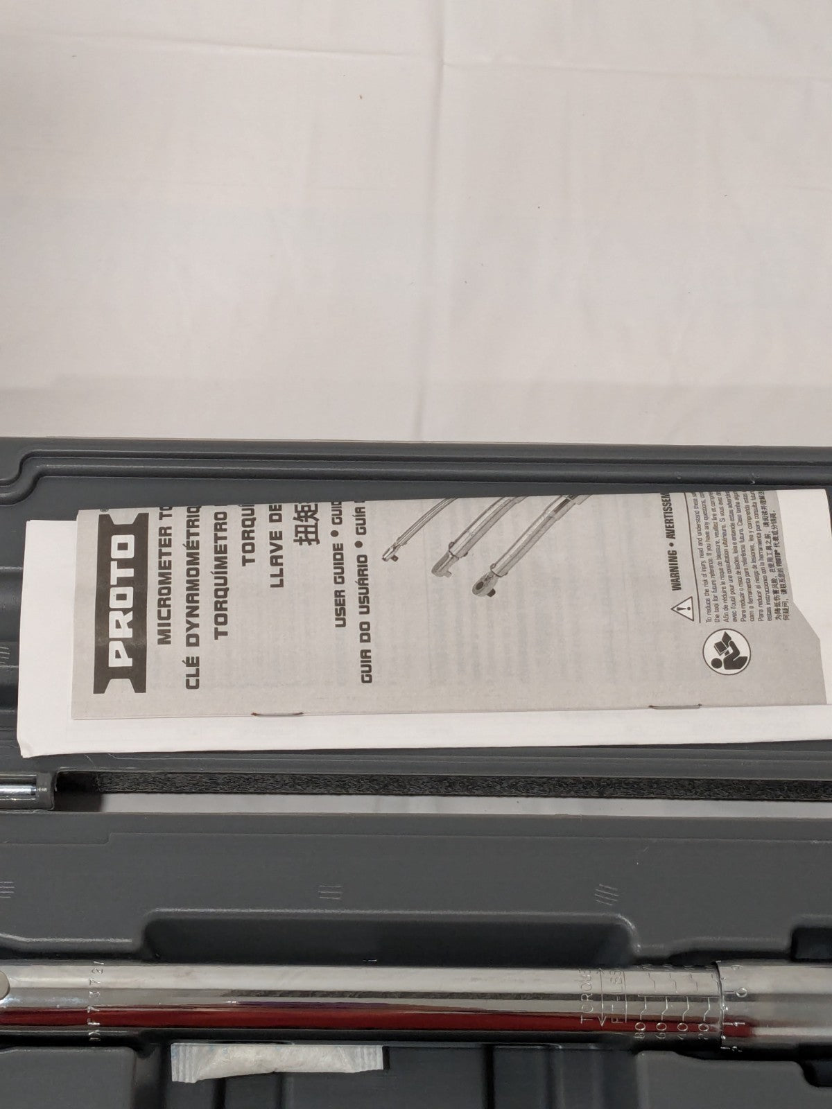 Proto Micrometer Torque Wrench: 1/2" Drive, Foot Pound J6008C