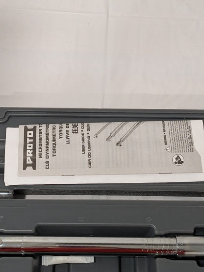 Proto Micrometer Torque Wrench: 1/2" Drive, Foot Pound J6008C