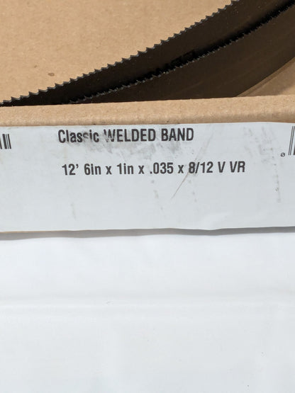 Lenox Welded Bandsaw Blade: 12' 6 Long x 1" Wide x 8 to 12 TPI 72095CL