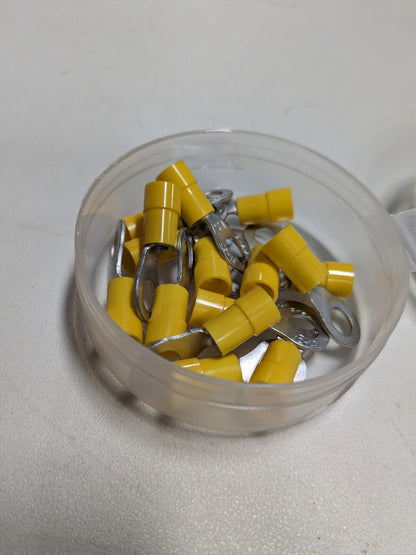 Thomas & Betts 15pc Circular Ring Terminal: Partially Insulated, TV10-14R-XV