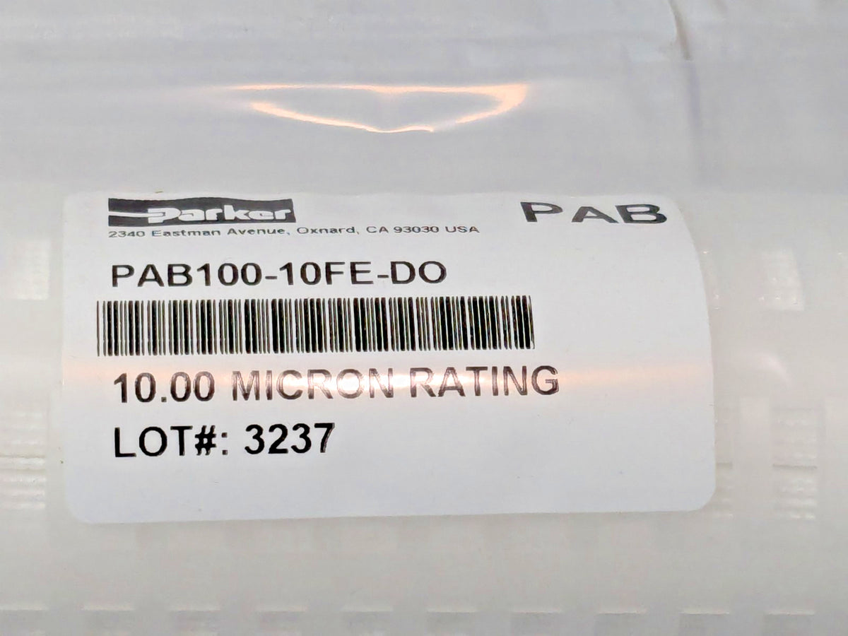 Parker Pleated Filter Cartridge 10 gpm 10 Micron 2-11/16"OD 10"H PAB100-10FE-DO