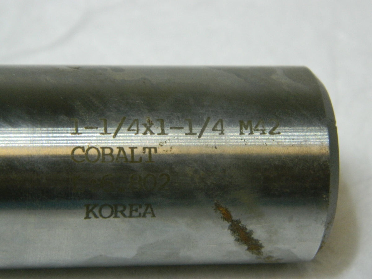 Precision Cobalt End Mill 1-1/4" X 1-1/4" M42 5FL 10942116