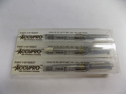 Accupro Spiral Point Taps 7/16" - 20 UNF 3-Flute H5 Bright Finish HSS #87155537