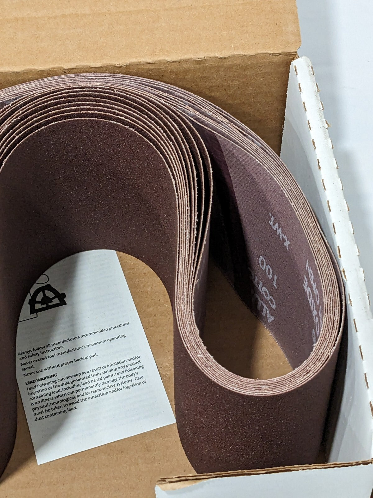 NORTON Abrasive Belt: 4" Wide, 36" OAL, 100 Grit, AO Qty 10 78072727958