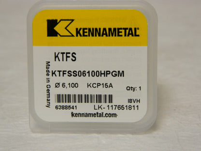 Kennametal Replaceable Drill Tip Series KTFS 6.1mm Dia KCP15A 143° QTY 2 6388541