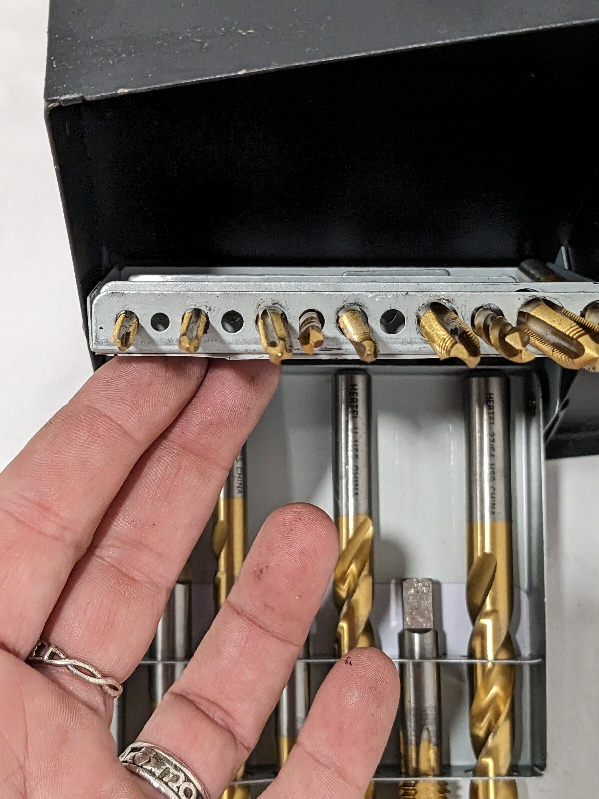 HERTEL Tap & Drill Set #6-32-1/2-13 Taps, 5/16-27/64" Drills 770XT INCOMPLETE