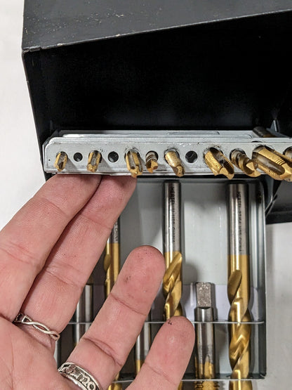 HERTEL Tap & Drill Set #6-32-1/2-13 Taps, 5/16-27/64" Drills 770XT INCOMPLETE