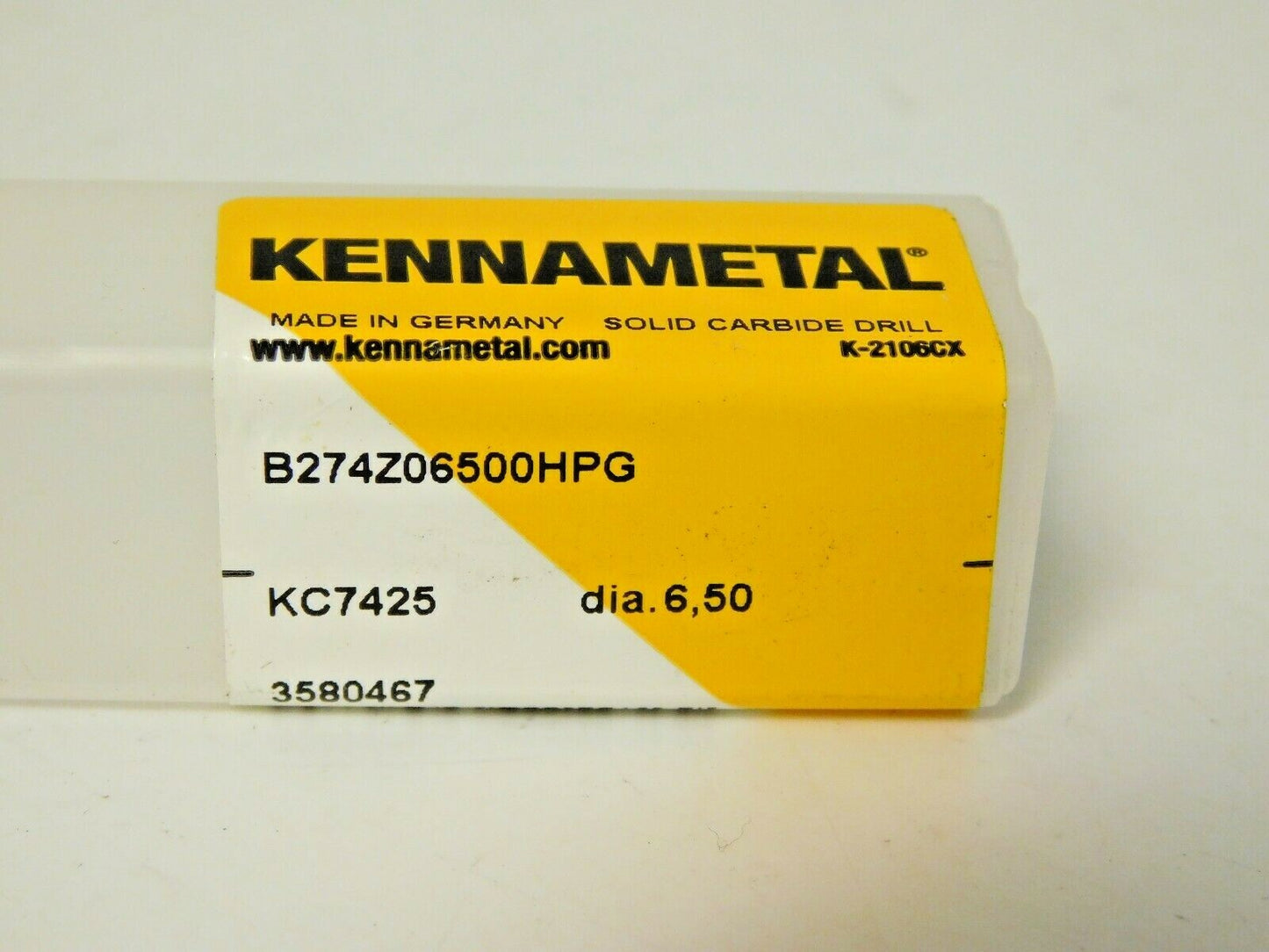 Kennametal Carbide Extra Length Drill w/Coolant 30xD B274Z06500HPGKC7425 3580467