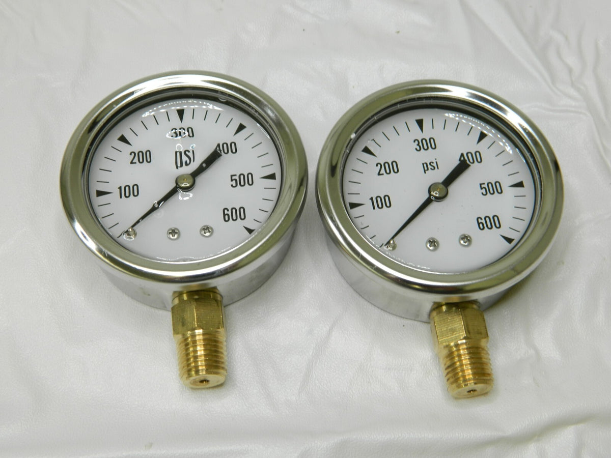 Pressure Gauge: 2-1/2" Dial, 1/4" Thread, NPT Qty 2 729209